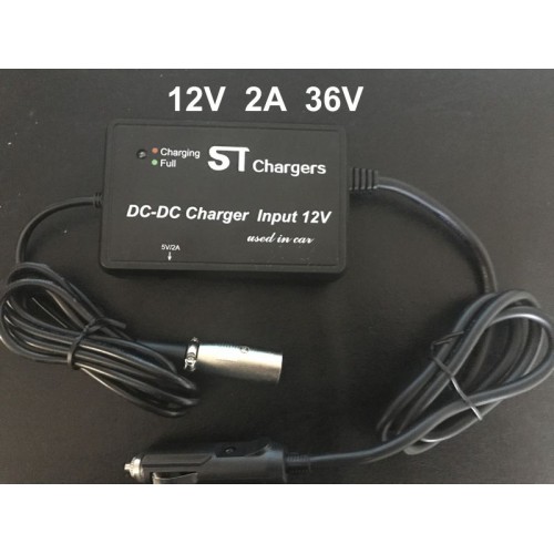 Chargeur voiture 12v 2A  36V