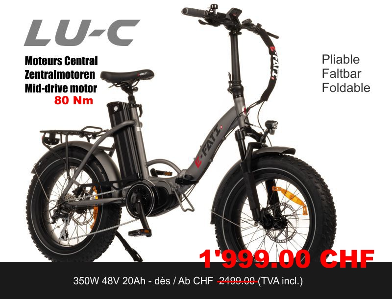 E-FATI LU-C Velo Pliable 48V 20AH 960WH moteur-central